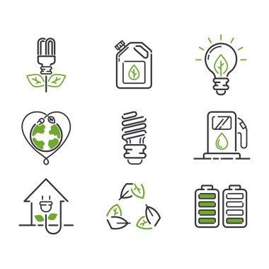 Enerji simgeler kümesi vektör.