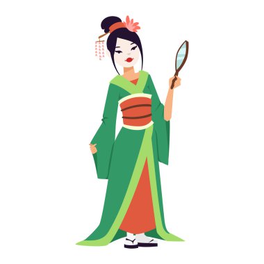 Vektör Japon geisha kız