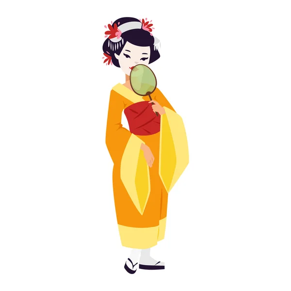 Vector Japanse geisha meisje — Stockvector