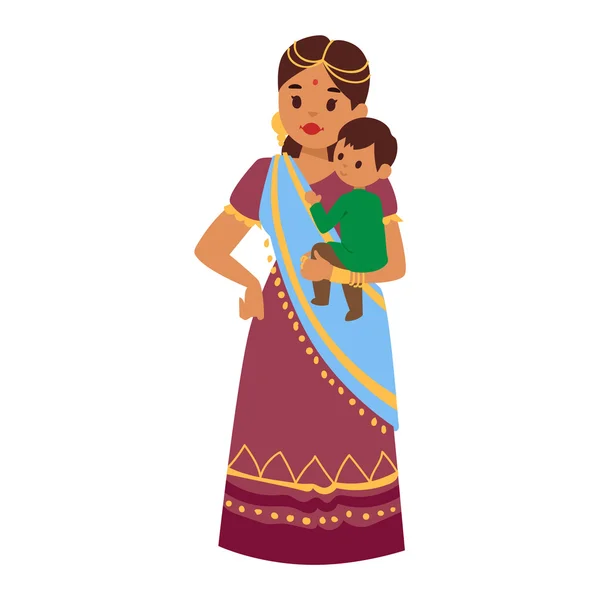 Ilustración vectorial chica india — Vector de stock