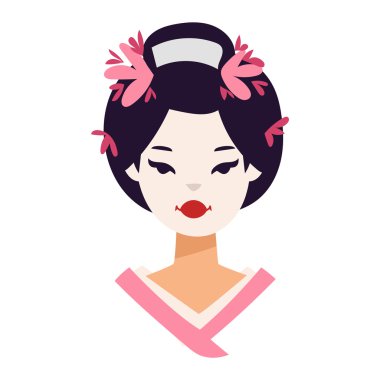 Vektör Japon geisha kız