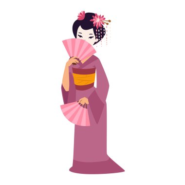 Vektör Japon geyşa kız ayarla.