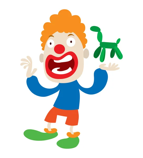 Clown personaggio vettore cartone animato — Vettoriale Stock