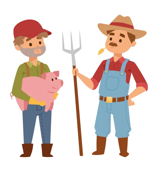 Farmers people vector characters — Stock Vector