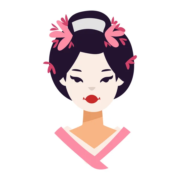 Vector japanese geisha girl — Stock Vector