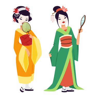 Vektör Japon geisha kız