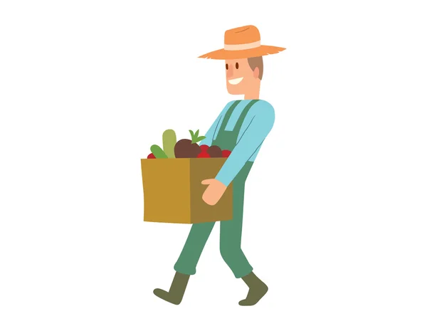 Garden harvest people vector character — Stock Vector