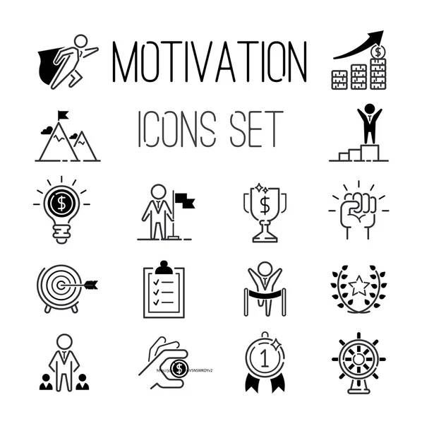 Motivaciones iconos vector conjunto . — Archivo Imágenes Vectoriales