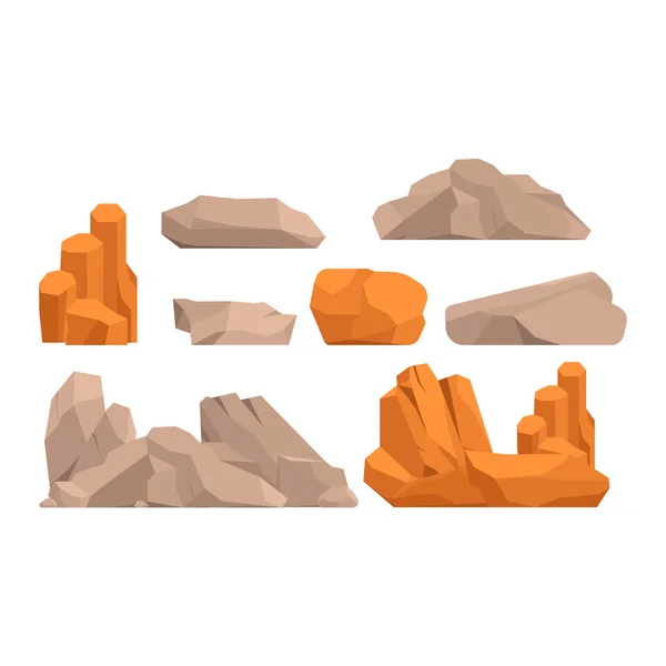 Ilustración de vectores de rocas y piedras — Vector de stock