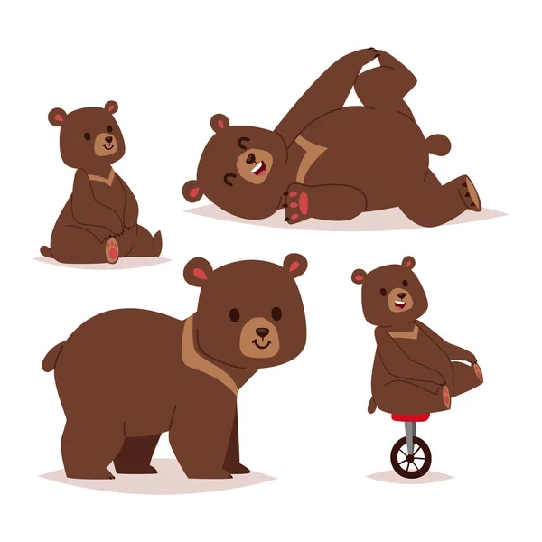 Set vettore orso cartone animato . — Vettoriale Stock