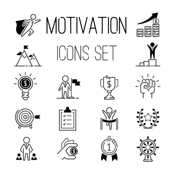 Motivaties iconen vector set. — Stockvector