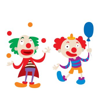 Palyaço karakteri vektör karikatür çizimler
