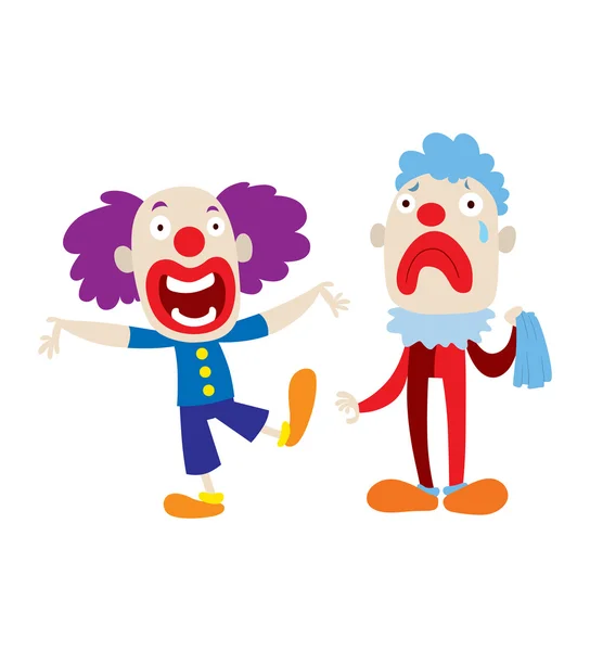 Clown character vector cartoon illustrations — Stock Vector