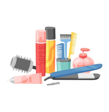 Saç stil şişe vektör.