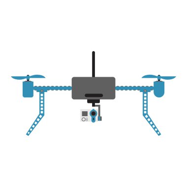 İzole dron quadcopter vektör