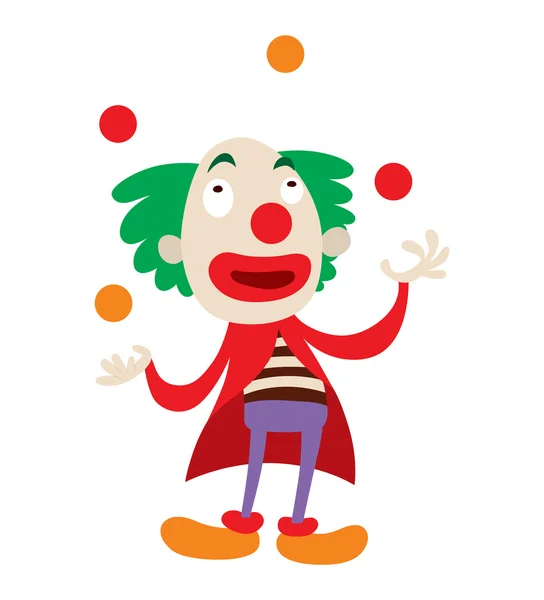 Clown personnage vecteur dessin animé — Image vectorielle