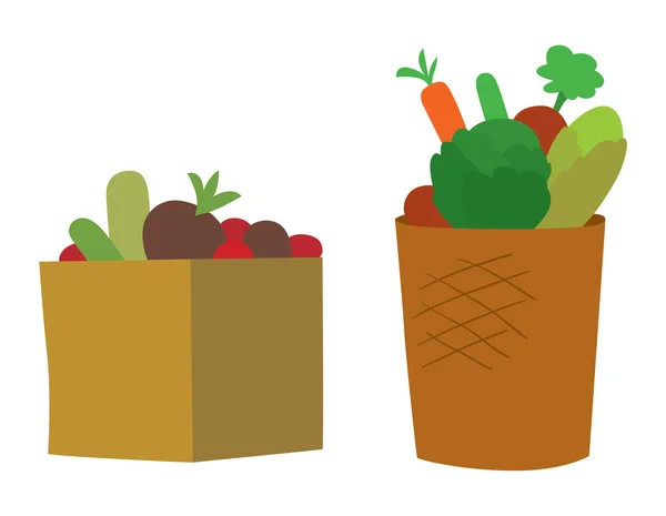 Vegetable box vector illustration.