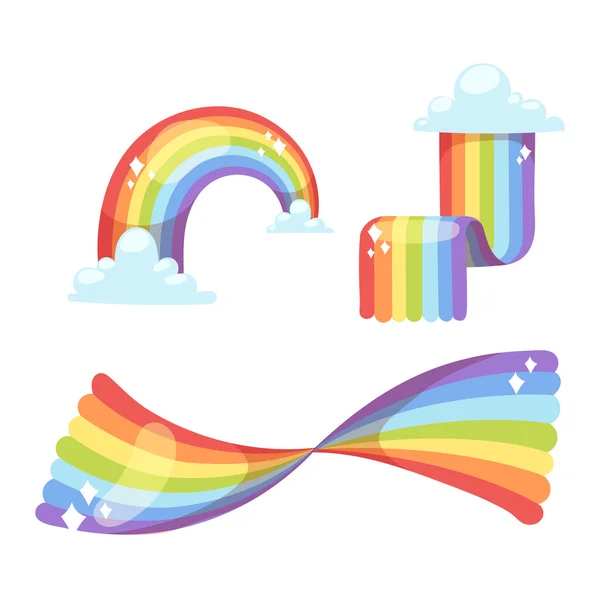 Regenboog vector geïsoleerde instellen — Stockvector