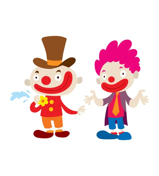 Clown personaggio vettoriale illustrazioni cartone animato — Vettoriale Stock