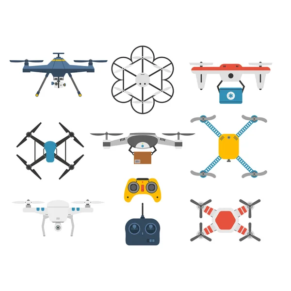 Quadcopter vector set. — Stockvector