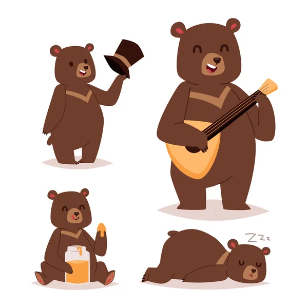 Kreskówka niedźwiedź wektor zestaw. — Wektor stockowy