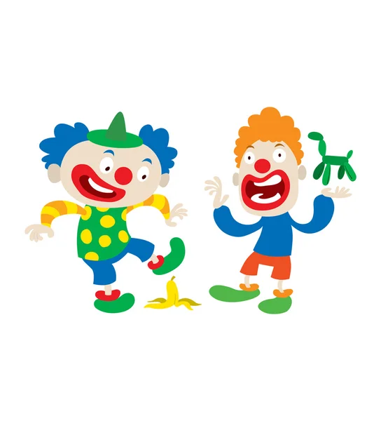 Clown karaktär vektor tecknade illustrationer — Stock vektor