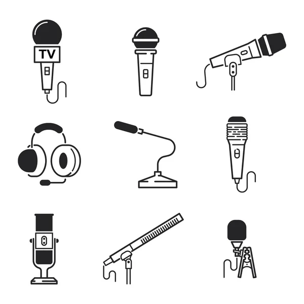 Different microphones types vector icons Stock Vector Image by ©adekvat