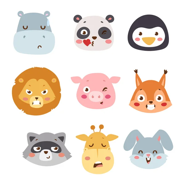 Animal emotion avatar vector illustration icon — Stock Vector