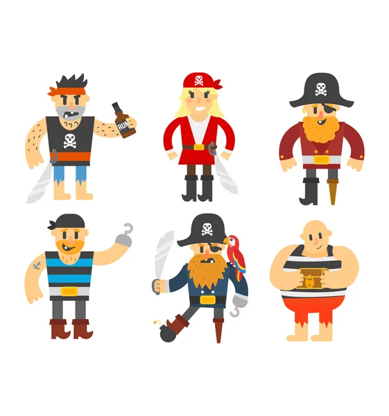 Pirate vector stripfiguur — Stockvector