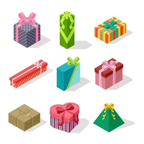 Icono de vector de caja de regalo isométrico aislado — Vector de stock