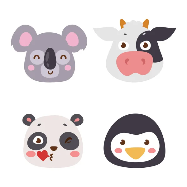Animal emotion avatar vector icon — Stock Vector