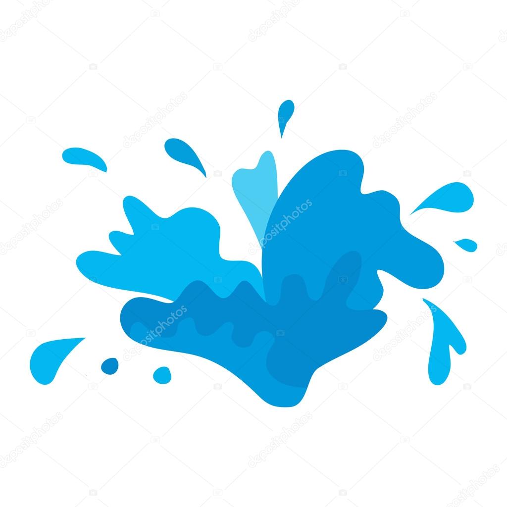 Water splashes vector set