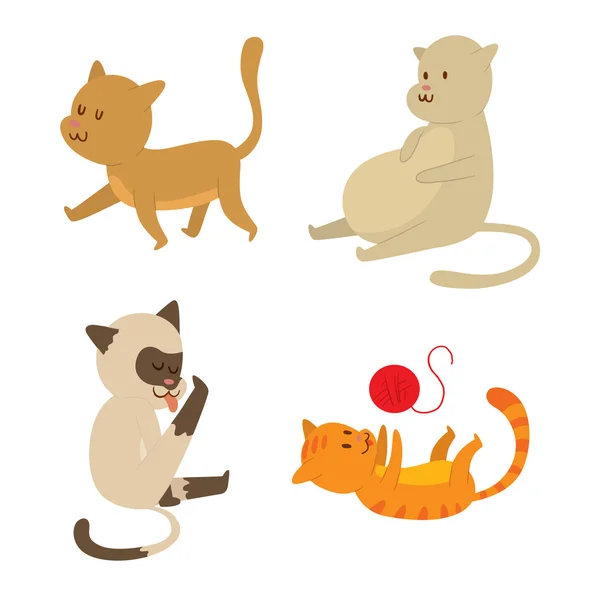 ベクターの漫画の猫キャラクター — ストックベクタ