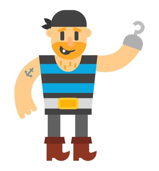 Personagem vetorial pirata dos desenhos animados — Vetor de Stock