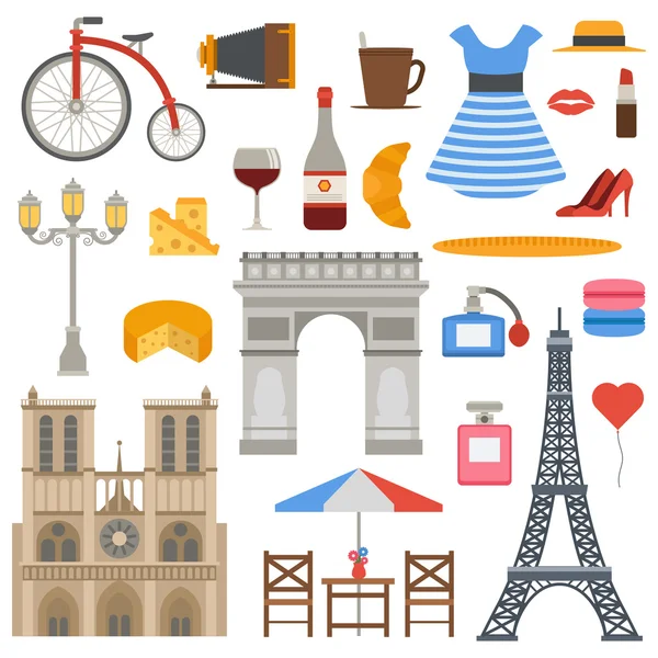 Парижский набор иконок . — стоковый вектор