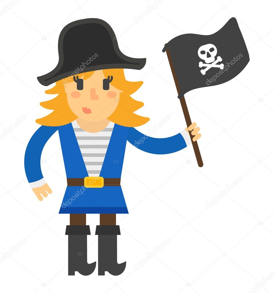 Cartoon pirate vector character