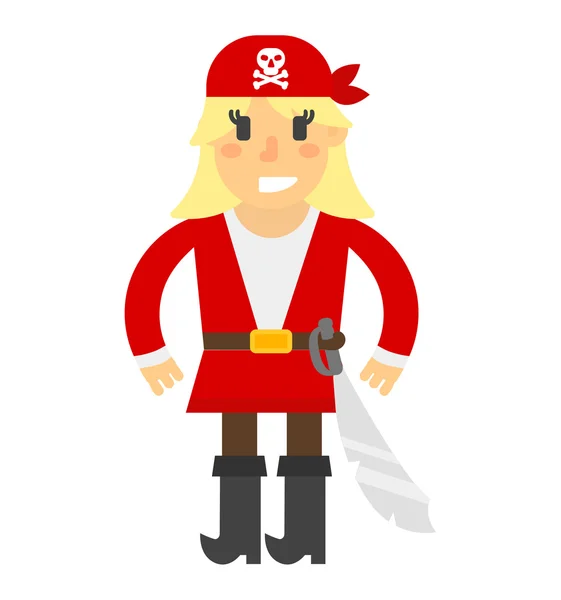 Personaje de vector pirata de dibujos animados — Vector de stock