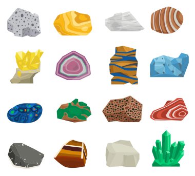 Mineral taş vektör set.