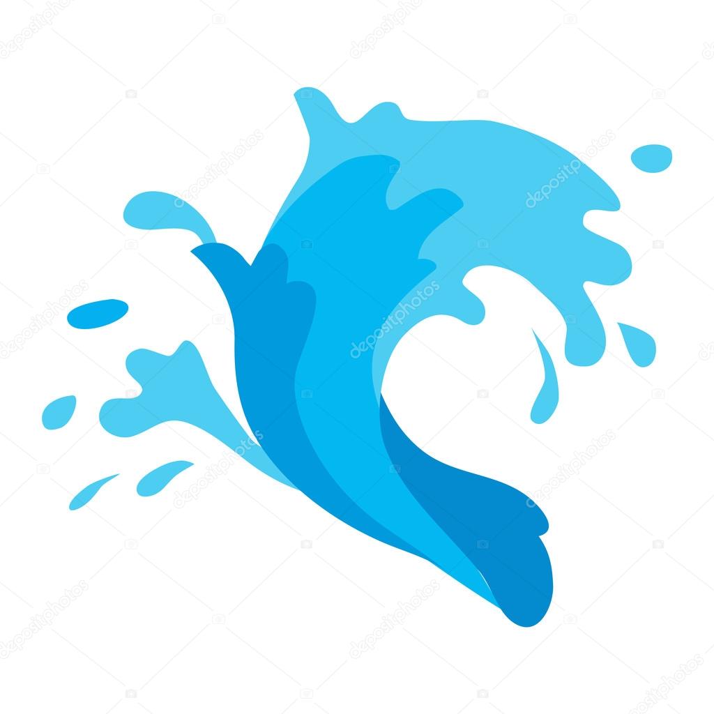 Water splashes vector set