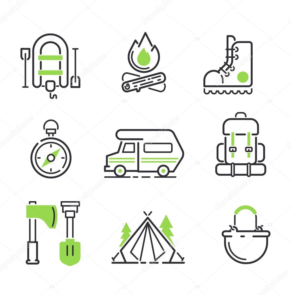 Camping icon vector isolated