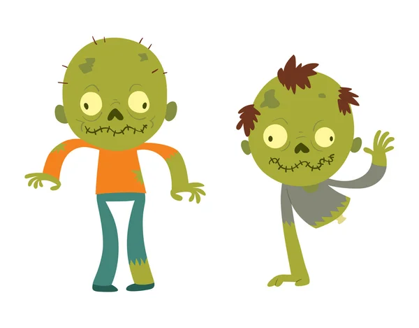 Çizgi film zombi karakteri izole — Stok Vektör