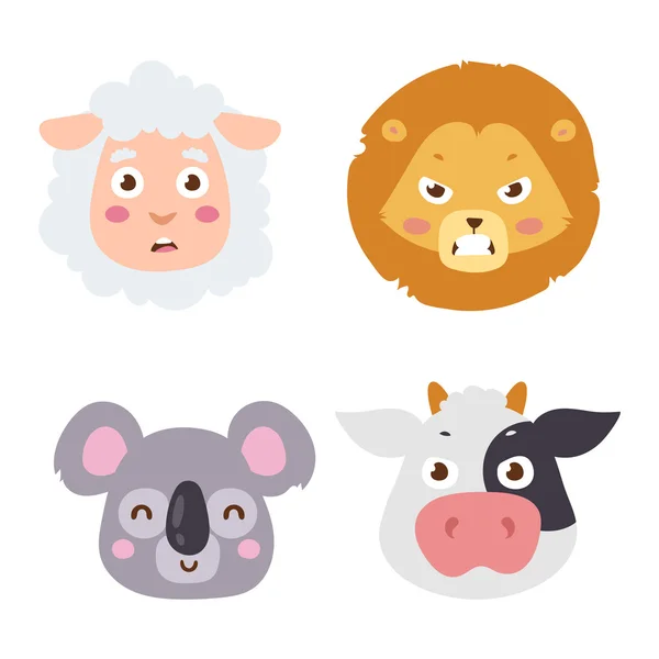 Animal emoción avatar vector icono — Vector de stock