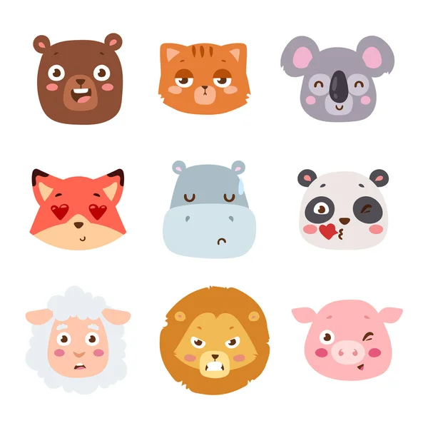 Animal emotion avatar vector illustration icon — Stock Vector