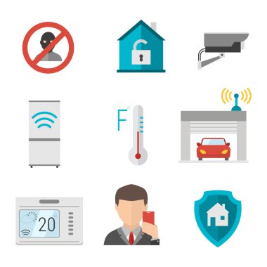 Remote home control system Smart House vector illustration clipart