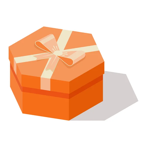 İzole izometrik hediye kutusu vektör simgesi — Stok Vektör