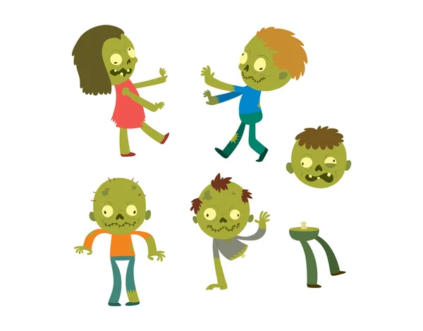 Personagem zumbi desenhos animados isolado — Vetor de Stock