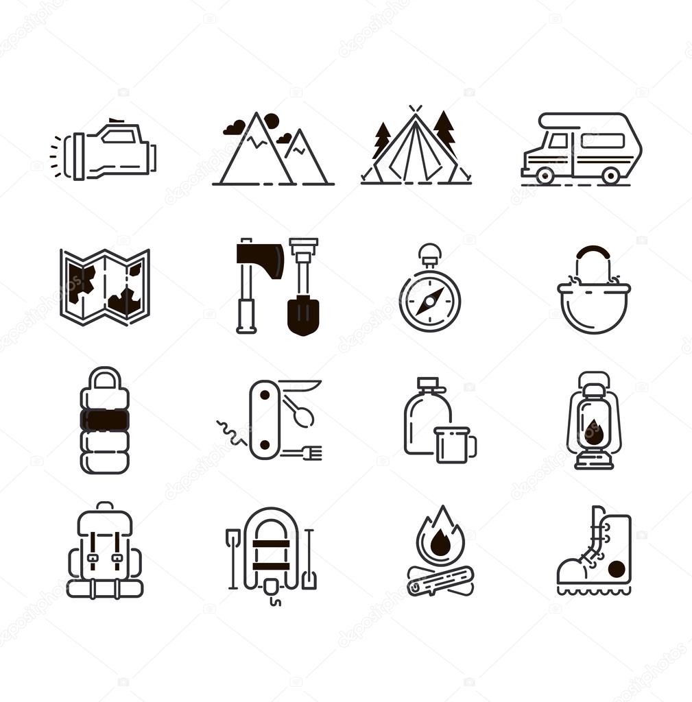 Camping icon vector isolated