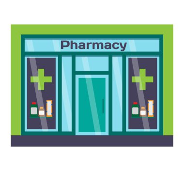 Dükkanı cephe vektör çizim