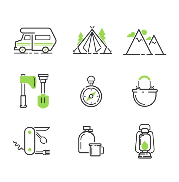 Camping icono vector aislado — Vector de stock