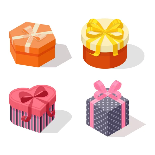 Icono de vector de caja de regalo isométrico aislado — Archivo Imágenes Vectoriales